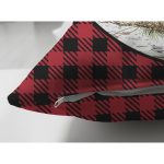 - RealHomes Çift Tarafı Dijital Baskılı Süet Yastık Kırlent Kılıfı - Realhomes Kırmızı Ekose Motifli Mery Christmas Temalı Modern Süet Yastık Kırlent Kılıfı Realhomes