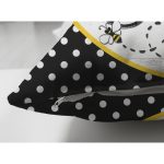 - RealHomes Çift Tarafı Dijital Baskılı Süet Yastık Kırlent Kılıfı - Realhomes Siyah Puantiye li Arı Temalı Dijital Baskılı Modern Süet Yastık Kırlent Kılıfı Realhomes