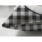 - RealHomes Çift Tarafı Dijital Baskılı Süet Yastık Kırlent Kılıfı - Realhomes Kabak Temalı Siyah Beyaz Ekose Tasarımlı Modern Süet Yastık Kırlent Kılıfı Realhomes