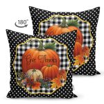 - RealHomes Çift Tarafı Dijital Baskılı Süet Yastık Kırlent Kılıfı - Realhomes Siyah Puantiyeli Kabak Tasarımlı Dijital Baskılı Modern Süet Yastık Kırlent Kılıfı Realhomes