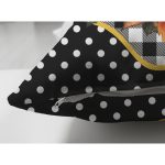 - RealHomes Çift Tarafı Dijital Baskılı Süet Yastık Kırlent Kılıfı - Realhomes Siyah Puantiyeli Kabak Tasarımlı Dijital Baskılı Modern Süet Yastık Kırlent Kılıfı Realhomes