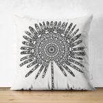 - RealHomes Çift Tarafı Dijital Baskılı Süet Yastık Kırlent Kılıfı - Realhomes Siyah Beyaz Çiçek Tasarımlı Modern Süet Yastık Kırlent Kılıfı Realhomes