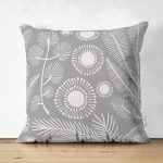 - RealHomes Çift Tarafı Dijital Baskılı Süet Yastık Kırlent Kılıfı - Realhomes  Gri Zemin Modern Çizimli Süet Yastık Kırlent Kılıfı Realhomes