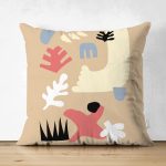 - RealHomes Çift Tarafı Dijital Baskılı Süet Yastık Kırlent Kılıfı - Realhomes Krem Renkli Onedraw Temalı Modern Süet Yastık Kırlent Kılıfı Realhomes