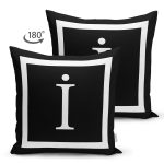 - RealHomes Çift Tarafı Dijital Baskılı Süet Yastık Kırlent Kılıfı - Realhomes Siyah Zemin Beyaz Çerçeveli İ Harfi Dijital Baskılı Süet Yastık Kırlent Kılıfı Realhomes
