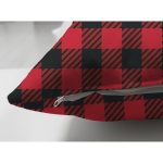 - RealHomes Çift Tarafı Dijital Baskılı Süet Yastık Kırlent Kılıfı - Realhomes Yılbaşı Temalı Kırmızı Siyah Ekose Zeminli Geyik Motifli Süet Yastık Kırlent Kılıfı Realhomes