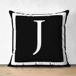 - RealHomes Çift Tarafı Dijital Baskılı Süet Yastık Kırlent Kılıfı - Realhomes Siyah Zemin Beyaz Çerçeveli J Harfi Dijital Baskılı Süet Yastık Kırlent Kılıfı Realhomes