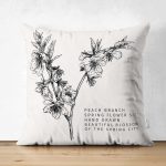 - RealHomes Çift Tarafı Dijital Baskılı Süet Yastık Kırlent Kılıfı - Realhomes Karakalem Kurumuş Yaprak Tasarımlı Süet Yastık Kırlent Kılıfı Realhomes