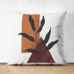 - RealHomes Çift Tarafı Dijital Baskılı Süet Yastık Kırlent Kılıfı - Realhomes Beyaz Zemin Onedraw Geometrik Çizimli Yaprak Motifli Süet Yastık Kırlent Kılıfı Realhomes