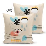 - RealHomes Çift Tarafı Dijital Baskılı Süet Yastık Kırlent Kılıfı - Realhomes Onedraw Krem Tasarımlı Süet Yastık Kırlent Kılıfı Realhomes