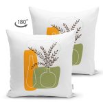 - RealHomes Çift Tarafı Dijital Baskılı Süet Yastık Kırlent Kılıfı - Realhomes Soyut Vazo Çiçek Tasarımlı Süet Yastık Kırlent Kılıfı Realhomes