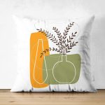 - RealHomes Çift Tarafı Dijital Baskılı Süet Yastık Kırlent Kılıfı - Realhomes Soyut Vazo Çiçek Tasarımlı Süet Yastık Kırlent Kılıfı Realhomes