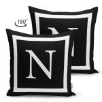 - RealHomes Çift Tarafı Dijital Baskılı Süet Yastık Kırlent Kılıfı - Realhomes Siyah Zemin Beyaz Çerçeveli N Harfi Dijital Baskılı Süet Yastık Kırlent Kılıfı Realhomes