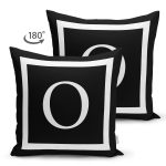 - RealHomes Çift Tarafı Dijital Baskılı Süet Yastık Kırlent Kılıfı - Realhomes Siyah Zemin Beyaz Çerçeveli O Harfi Dijital Baskılı Süet Yastık Kırlent Kılıfı Realhomes
