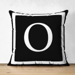 - RealHomes Çift Tarafı Dijital Baskılı Süet Yastık Kırlent Kılıfı - Realhomes Siyah Zemin Beyaz Çerçeveli O Harfi Dijital Baskılı Süet Yastık Kırlent Kılıfı Realhomes