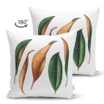 - RealHomes Çift Tarafı Dijital Baskılı Süet Yastık Kırlent Kılıfı - Realhomes 3D Tropik Yaprak Tasarımlı Modern Süet Yastık Kırlent Kılıfı Realhomes