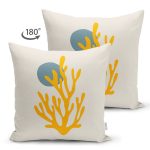 - RealHomes Çift Tarafı Dijital Baskılı Süet Yastık Kırlent Kılıfı - Realhomes Krem Zemin Yosun Tasarımlı Dijital Baskılı Süet Yastık Kırlent Kılıfı Realhomes