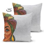 - RealHomes Çift Tarafı Dijital Baskılı Süet Yastık Kırlent Kılıfı - Realhomes Etnik Afrika Kadın Tasarımlı Dijital Baskılı Süet Yastık Kırlent Kılıfı Realhomes