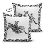 - RealHomes Çift Tarafı Dijital Baskılı Süet Yastık Kırlent Kılıfı - Realhomes Zebra Çerçeveli Zebra Desenli Dijital Baskılı Dekoratif Süet Yastık Kırlent Kılıfı Realhomes