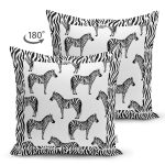 - RealHomes Çift Tarafı Dijital Baskılı Süet Yastık Kırlent Kılıfı - Realhomes Zebra Çerçeveli Zebra Desenli Dijital Baskılı Dekoratif Süet Yastık Kırlent Kılıfı Realhomes