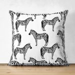 - RealHomes Çift Tarafı Dijital Baskılı Süet Yastık Kırlent Kılıfı - Realhomes Zebra Çerçeveli Zebra Desenli Dijital Baskılı Dekoratif Süet Yastık Kırlent Kılıfı Realhomes