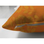 Turuncu Zeminli Papatya Motifli Dekoratif Süet Yastık Kırlent Kılıfı Realhomes