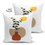 - RealHomes Çift Tarafı Dijital Baskılı Süet Yastık Kırlent Kılıfı - Realhomes Onedraw Vazo Tasarımlı Çiçek Motifli Modern Süet Yastık Kırlent Kılıfı Realhomes