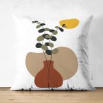 - RealHomes Çift Tarafı Dijital Baskılı Süet Yastık Kırlent Kılıfı - Realhomes Onedraw Vazo Tasarımlı Çiçek Motifli Modern Süet Yastık Kırlent Kılıfı Realhomes