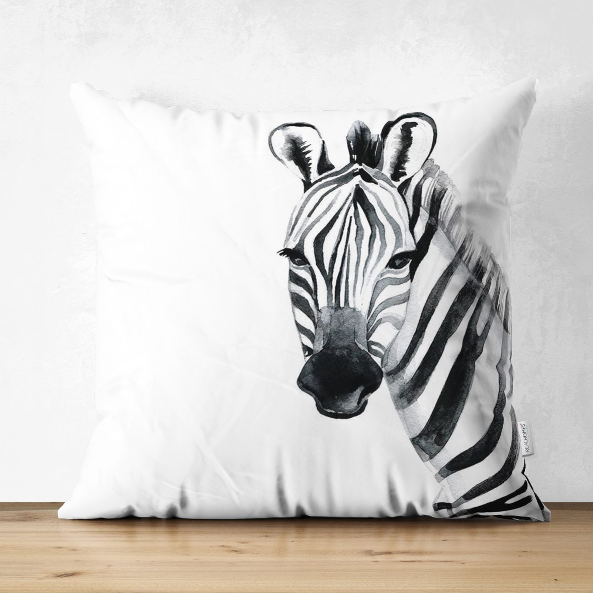 Zebra Özel Tasarım Dijital Baskılı Süet Yastık Kırlent Kılıfı Realhomes