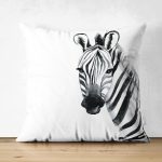 Zebra Özel Tasarım Dijital Baskılı Süet Yastık Kırlent Kılıfı Realhomes
