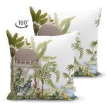 - RealHomes Çift Tarafı Dijital Baskılı Süet Yastık Kırlent Kılıfı - Realhomes Tropikal Orman Yaprakları & Hayvanları Dijital Baskılı Süet Yastık Kırlent Kılıfı Realhomes