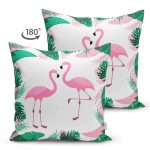 - RealHomes Çift Tarafı Dijital Baskılı Süet Yastık Kırlent Kılıfı - Realhomes Tropik Yaprak Flamingo Özel Tasarımlı Dijital Baskılı Süet Yastık Kırlent Kılıfı Realhomes