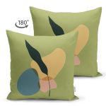- RealHomes Çift Tarafı Dijital Baskılı Süet Yastık Kırlent Kılıfı - Realhomes Yeşil Zemin Soyut Motifli Süet Yastık Kırlent Kılıfı Realhomes