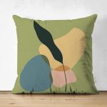 - RealHomes Çift Tarafı Dijital Baskılı Süet Yastık Kırlent Kılıfı - Realhomes Yeşil Zemin Soyut Motifli Süet Yastık Kırlent Kılıfı Realhomes
