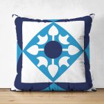 - RealHomes Çift Tarafı Dijital Baskılı Süet Yastık Kırlent Kılıfı - Realhomes Mavi Çini Desenli Dijital Baskılı Süet Yastık Kırlent Kılıfı Realhomes