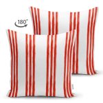 - RealHomes Çift Tarafı Dijital Baskılı Süet Yastık Kırlent Kılıfı - Realhomes Kırmızı Çizgili Dijital Baskılı Dekoratif Süet Yastık Kırlent Kılıfı Realhomes