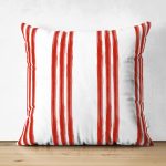 - RealHomes Çift Tarafı Dijital Baskılı Süet Yastık Kırlent Kılıfı - Realhomes Kırmızı Çizgili Dijital Baskılı Dekoratif Süet Yastık Kırlent Kılıfı Realhomes