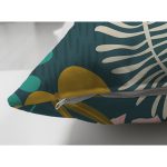 Renkli Tropik Yaprak Temalı Dijital Baskılı Süet Yastık Kırlent Kılıfı Realhomes