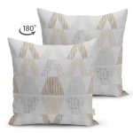 Geometrik Üçgen Tasarımlı Dekoratif Süet Yastık Kırlent Kılıfı Realhomes