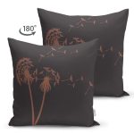 - RealHomes Çift Tarafı Dijital Baskılı Süet Yastık Kırlent Kılıfı - Realhomes Koyu Zeminli Karahindiba Dijital Baskılı Süet Yastık Kırlent Kılıfı Realhomes