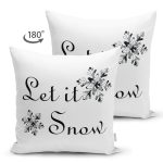 - RealHomes Çift Tarafı Dijital Baskılı Süet Yastık Kırlent Kılıfı - Realhomes  Siyah Beyaz Let it Snow Temalı Dijital Baskılı Süet Yastık Kırlent Kılıfı Realhomes