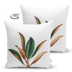 - RealHomes Çift Tarafı Dijital Baskılı Süet Yastık Kırlent Kılıfı - Realhomes  3D Tropik Yaprak Tasarımlı Modern Süet Yastık Kırlent Kılıfı Realhomes