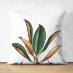 - RealHomes Çift Tarafı Dijital Baskılı Süet Yastık Kırlent Kılıfı - Realhomes  3D Tropik Yaprak Tasarımlı Modern Süet Yastık Kırlent Kılıfı Realhomes