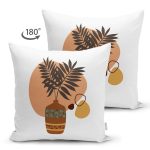 - RealHomes Çift Tarafı Dijital Baskılı Süet Yastık Kırlent Kılıfı - Realhomes  Vazo Temalı Soyut Dijital Baskılı Süet Yastık Kırlent Kılıfı Realhomes