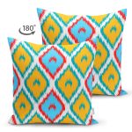 - RealHomes Çift Tarafı Dijital Baskılı Süet Yastık Kırlent Kılıfı - Realhomes Renkli Geometrik Motifli Özel Tasarım Süet Yastık Kırlent Kılıfı Realhomes