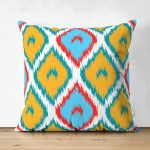 - RealHomes Çift Tarafı Dijital Baskılı Süet Yastık Kırlent Kılıfı - Realhomes Renkli Geometrik Motifli Özel Tasarım Süet Yastık Kırlent Kılıfı Realhomes