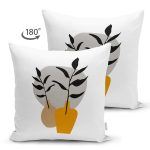 - RealHomes Çift Tarafı Dijital Baskılı Süet Yastık Kırlent Kılıfı - Realhomes  Vazo Temalı Soyut Dijital Baskılı Süet Yastık Kırlent Kılıfı Realhomes