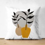 - RealHomes Çift Tarafı Dijital Baskılı Süet Yastık Kırlent Kılıfı - Realhomes  Vazo Temalı Soyut Dijital Baskılı Süet Yastık Kırlent Kılıfı Realhomes