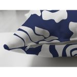 - RealHomes Çift Tarafı Dijital Baskılı Süet Yastık Kırlent Kılıfı - Realhomes  Lacivert Zeminli Beyaz Tropik Yaprak Motifli Süet Yastık Kırlent Kılıfı Realhomes