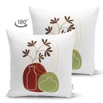 - RealHomes Çift Tarafı Dijital Baskılı Süet Yastık Kırlent Kılıfı - Realhomes Vazo Temalı Soyut Dijital Baskılı Süet Yastık Kırlent Kılıfı Realhomes